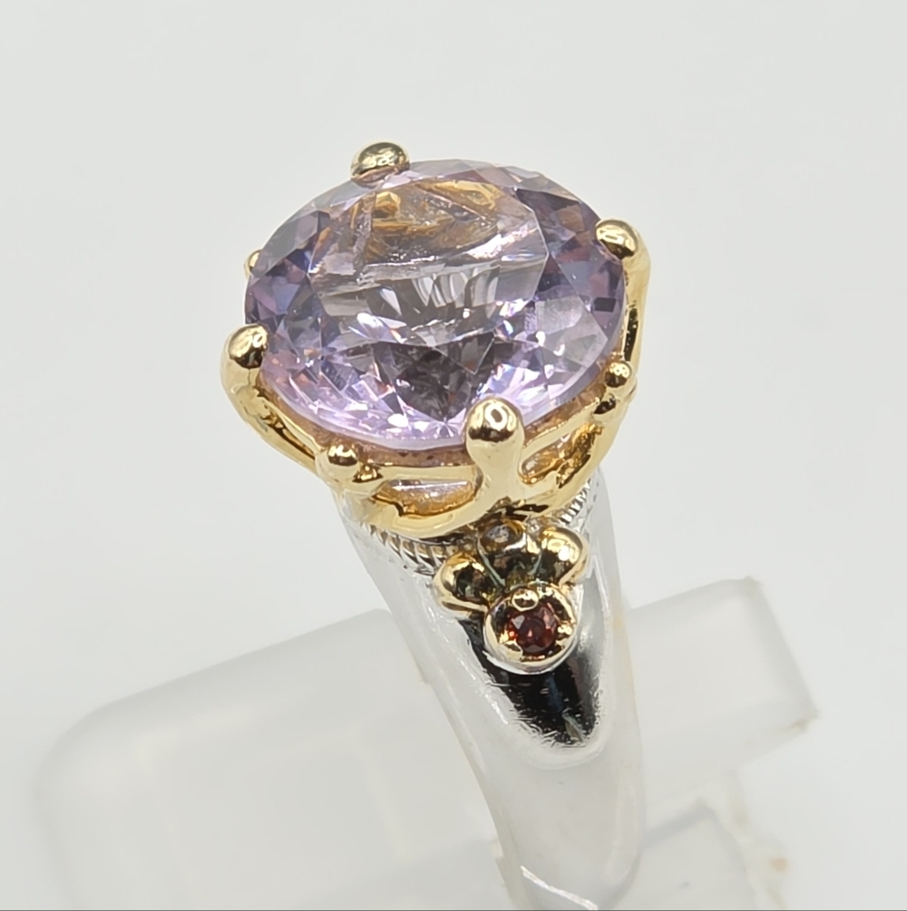 Victoria Wieck  Rose De France Amethyst And Garnet Ring - Picture 6 of 13